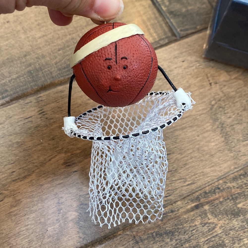 Basketball Hoop net player sweatband Christmas tree ornament